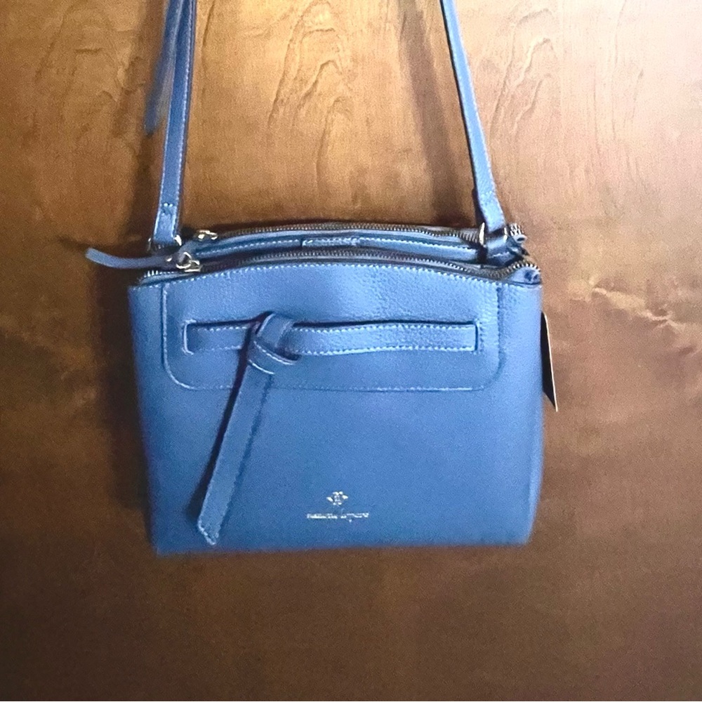 Nanette Lepore Elegant Blue Faux Leather Crossbody Bag NWT